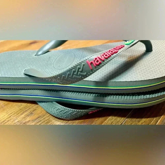 Havaianas | Brazil Logo | Olive Flip Flop / Sandals | 9/10 M 11/12 W - Picture 4 of 5